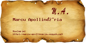 Marcu Apollinária névjegykártya